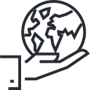 Icono de compromiso con el planeta y sostenibilidad